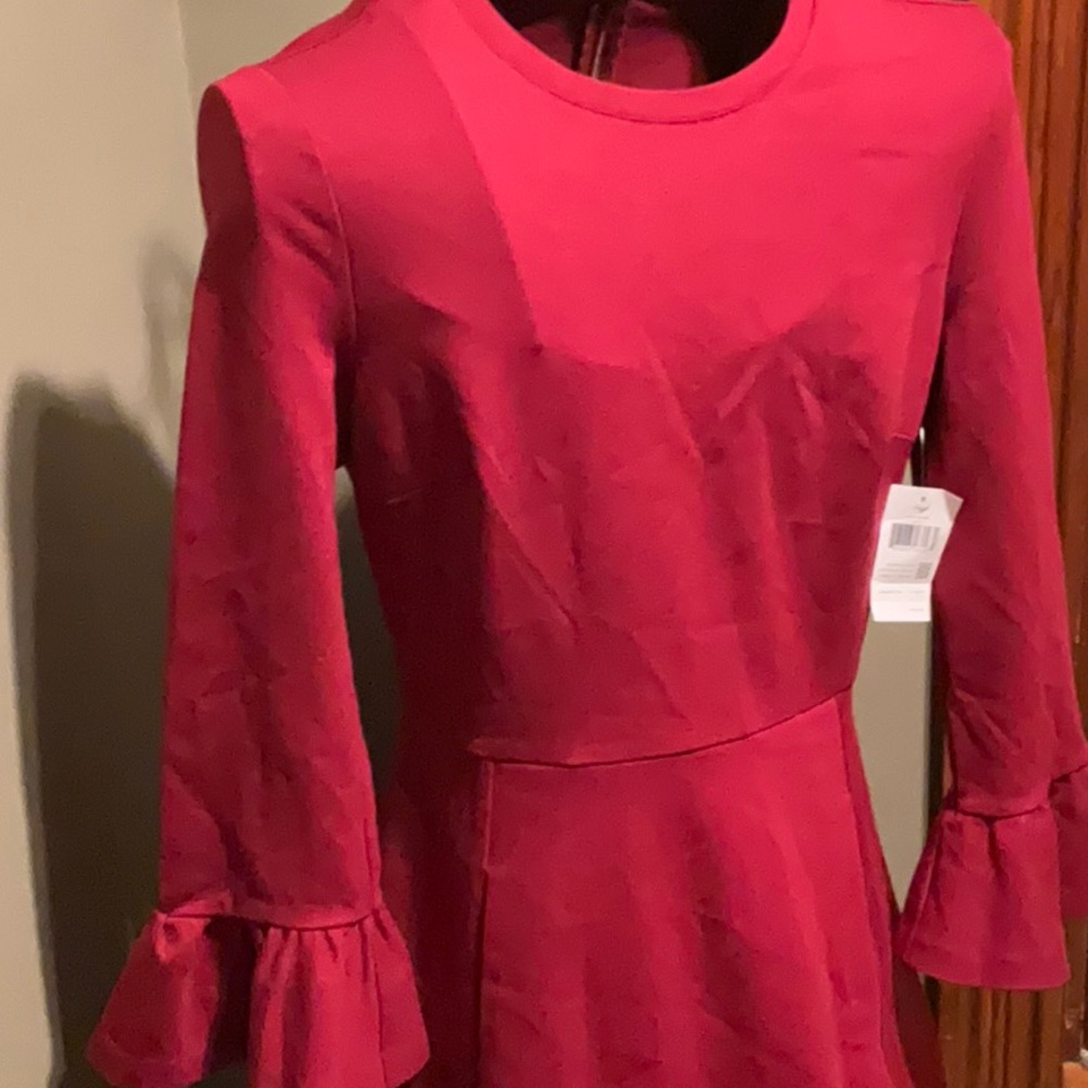 NWT Kate Spade Red A-Line Bell-Sleeve Dress Sz. S - Picture 2 of 8